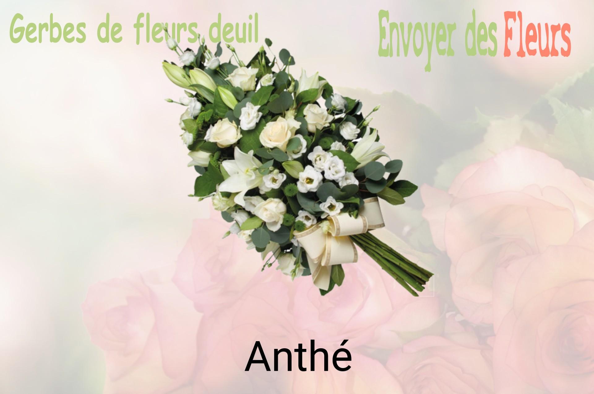 Gerbe de fleurs de deuil livrée à Anthé